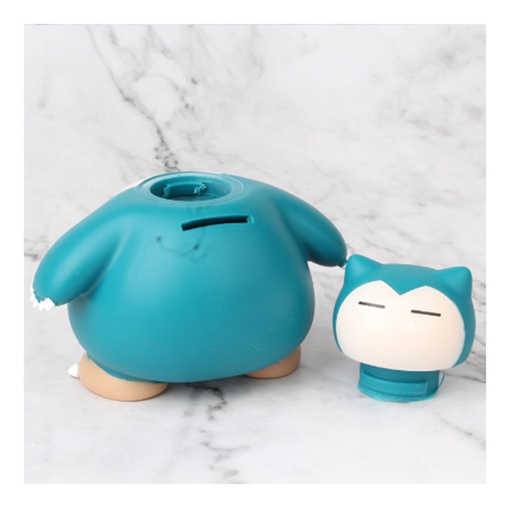 16cm Pokemon Snorlax Piggy Bank Cartoon Vinyl Money Box Ornamental Figure Toy