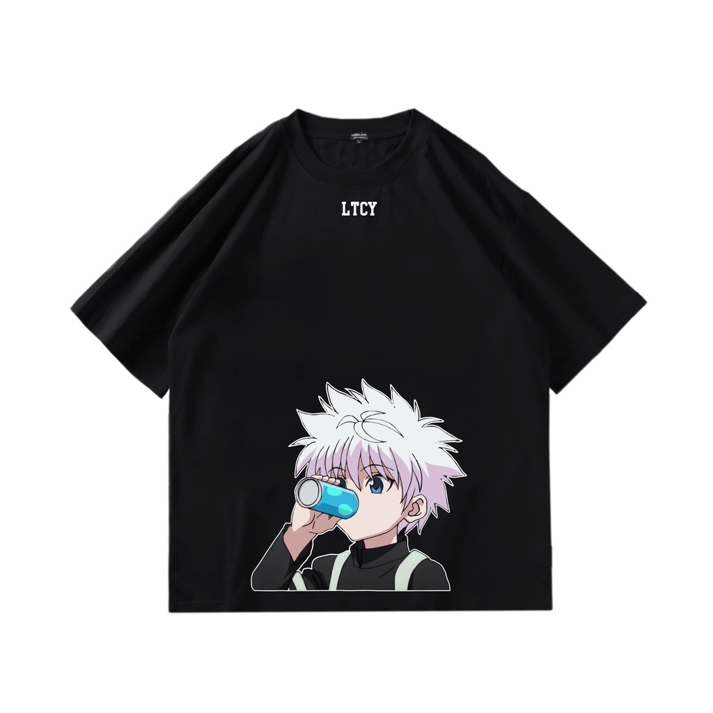 [ OVERSIZE ] LETTUCY BAJU KAOS MOTIF KILLUA BLACK