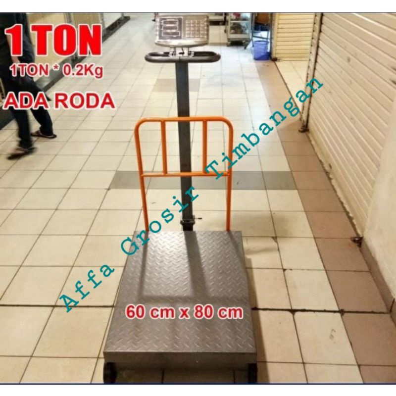 Timbangan Digital 1 Ton Papan Lebar 60×80 cm Merk Panda Kiloan Besi Timbangan Lantai Elektrik 1000kg