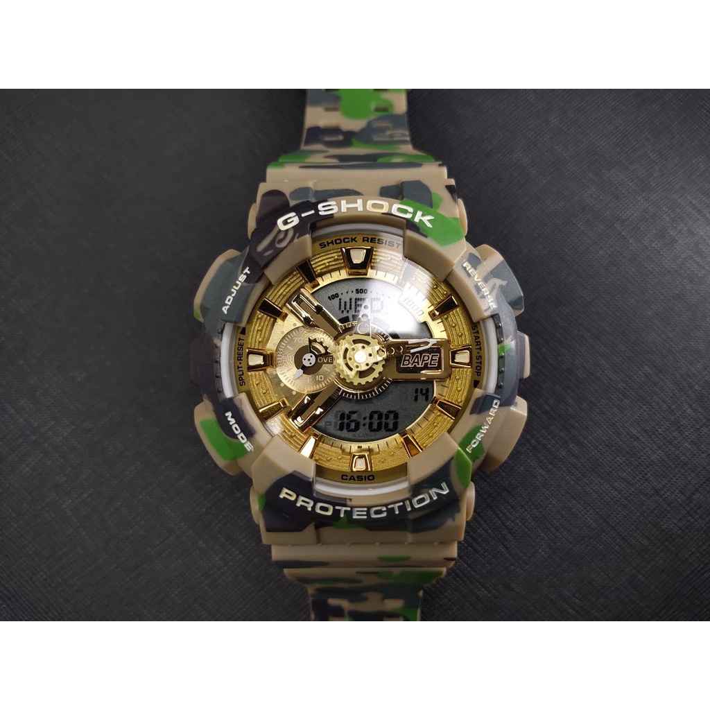 G-shock Limited Edition GShock x BAPE GA-110APE BAPE XXV 25TH GA110 ANNIVERSARY Autolight g shock Analog G shock Bape jam g shock GA 110 men watch G shock Green