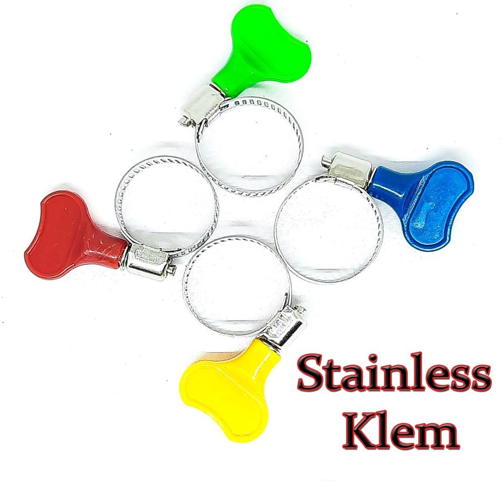Klem Selang Air Klem Gas LPG Klem Kuping dengan Knop 7/8 AIR STAINLESS STEEL HOSE CLAMP Round Clamp Rounded
