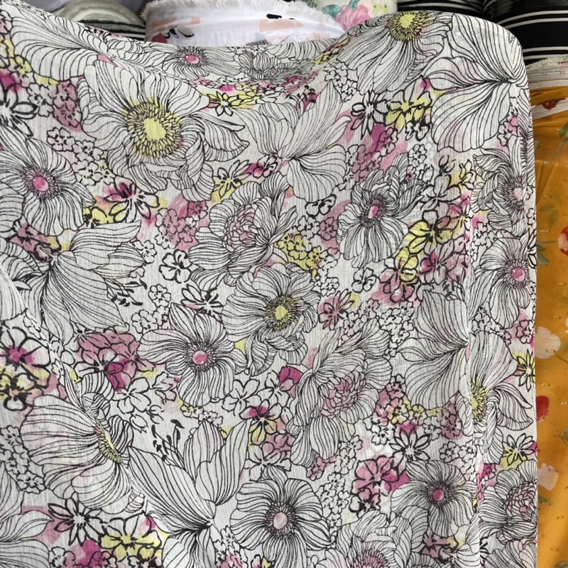 Sifon Motif - Sifon kembang - Pinggiran / Kain Ceruti Motif / bahan / Gamis / Tunik / Dll