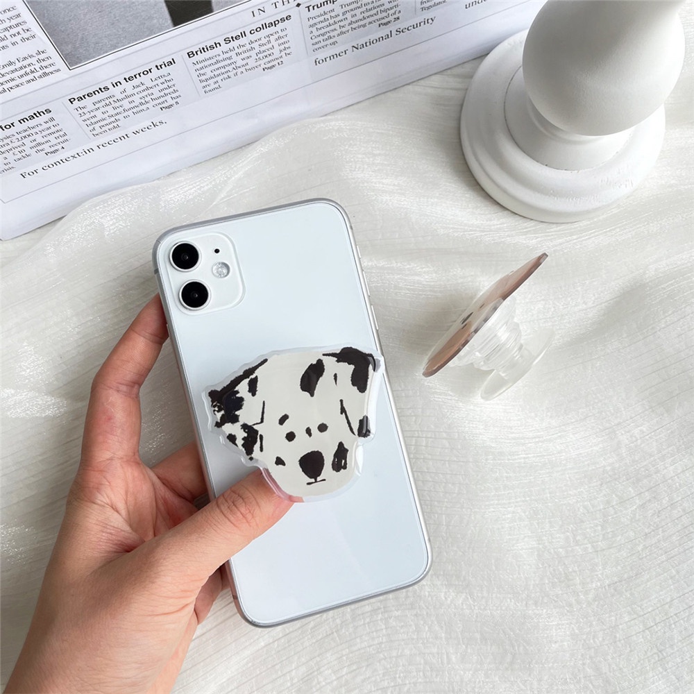 Popsocket Smartphone Motif Kartun Anjing Lucu Bahan Akrilik 9 Pola