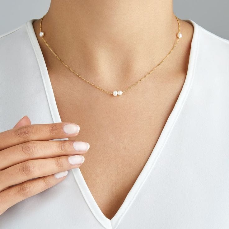 FANMY | ayunina pearl  | pearl necklace style | kalung mutiara unisex | kalung mutiara polos | kalun