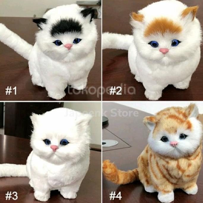 Kucing Pajangan Meja Boneka Simulasi Kucing Bersuara Boneka Kucing
