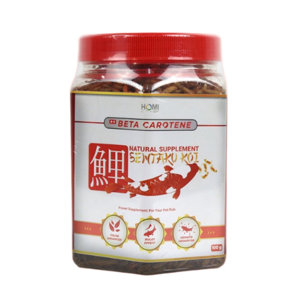 Sentaku Koi 100gr Maggot BSF Kering Pakan Makanan Ikan Arwana Predator