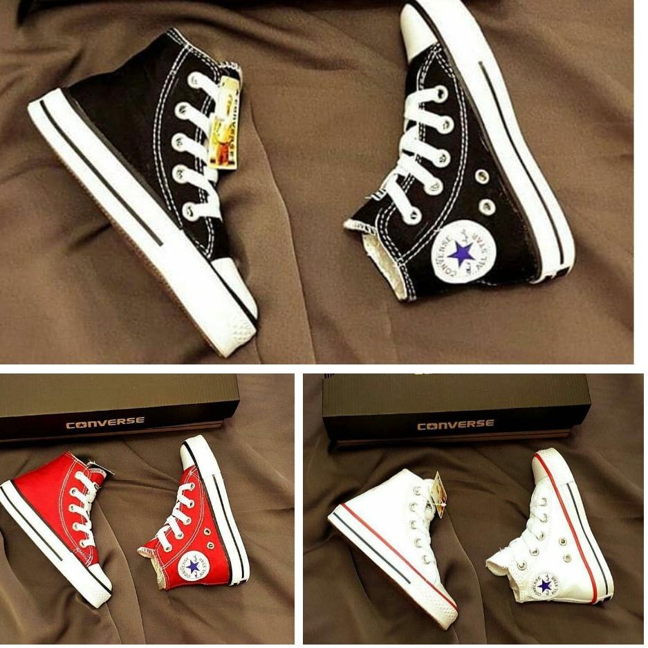 Harga Termuraah Terbaru Sepatu sekolah anak SD converse alstar Hitam Garis Putih UKURAN 31-35