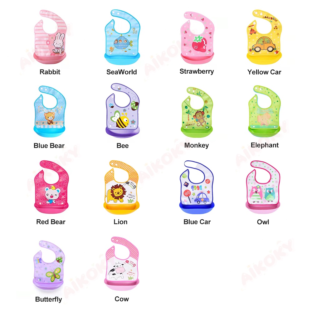 AIKOKY Celemek makan bayi/Slaber bayi/Bib bayi waterproof