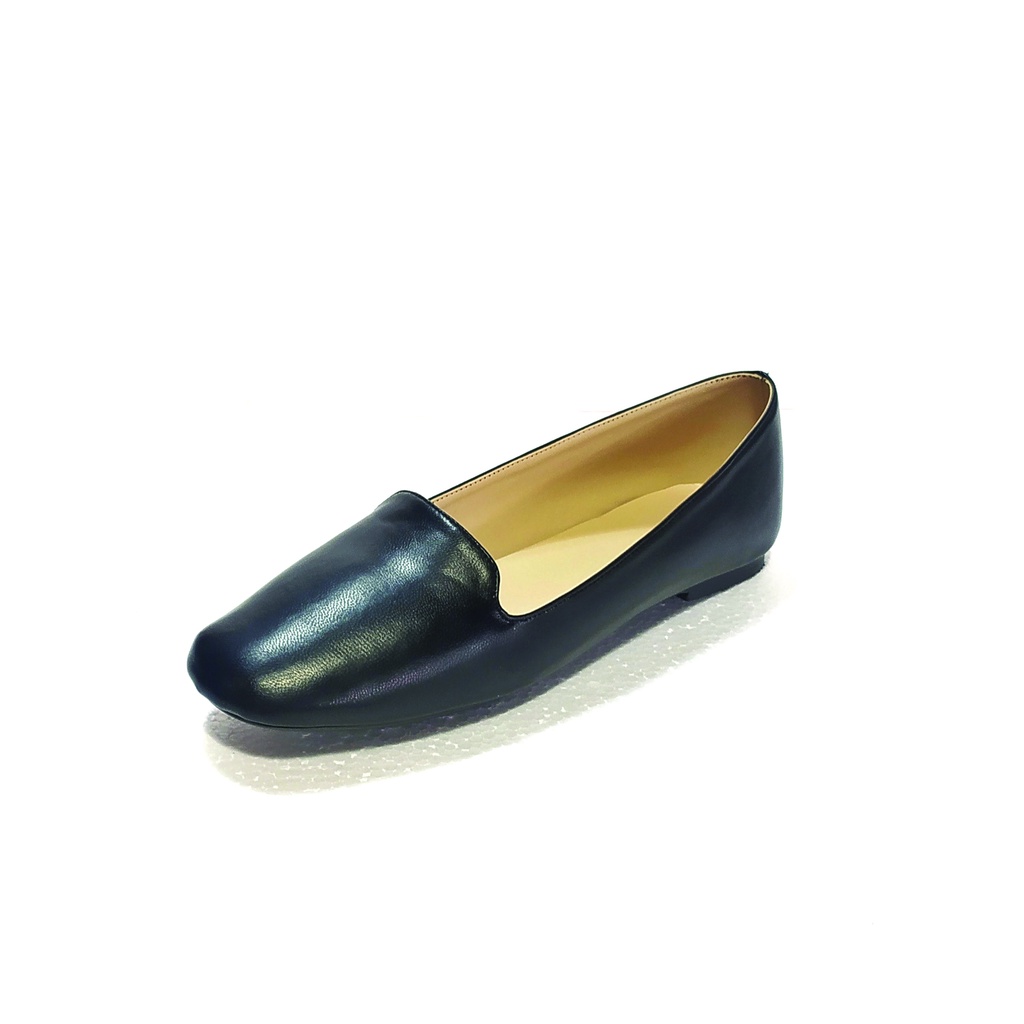 Workswell Sepatu Flat Wanita  FW1 depan wide warna hitam doff