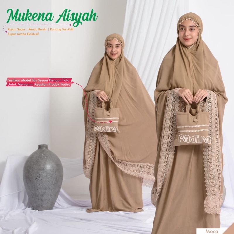 MUKENA PUTIH JUMBO - MUKENA AISYAH BY FADIRA - MUKENA ZAENAB