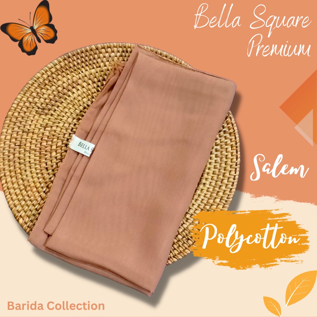 Bella Square Hijab Kerudung Segiempat Polycotton Anti Letoy - Salem