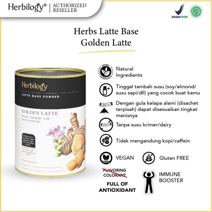 

HERBILOGY GOLDEN LATTE WITH TURMERIC AND JAVA TUMERIC - VEGAN HERBAL MURAH