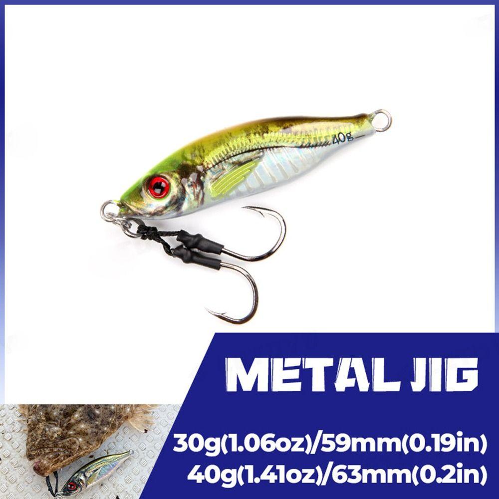 Top Metal Simulasi Memancing Umpan Ikan Kecil Simulasi Ikan Kecil 30G 59MM Double Bass Hook Lead Casting
