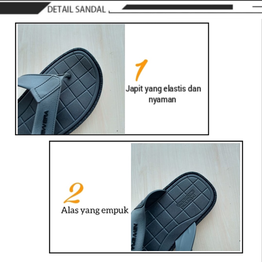 gos NEW ERA TG 8030 Sandal Japit Karet Anak Laki-Laki Sendal Pria Anti Slip Original