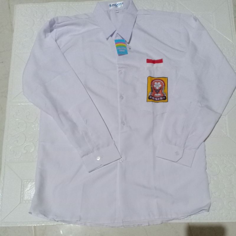 BAJU PUTIH SD TANGAN PANJANG TYSU/ BAJU PUTIH LENGAN PANJANG MEREK PELANGI CERIA/SERAGAM SEKOLAH MURAH