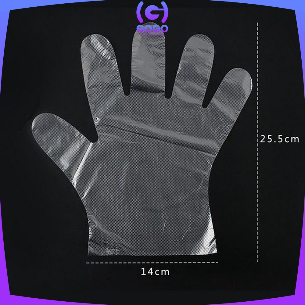 GOGO-C127 Sarung Tangan Plastik 100PCS (50PSG) Steril Sekali Pakai Hand Glove Dapur Transparan