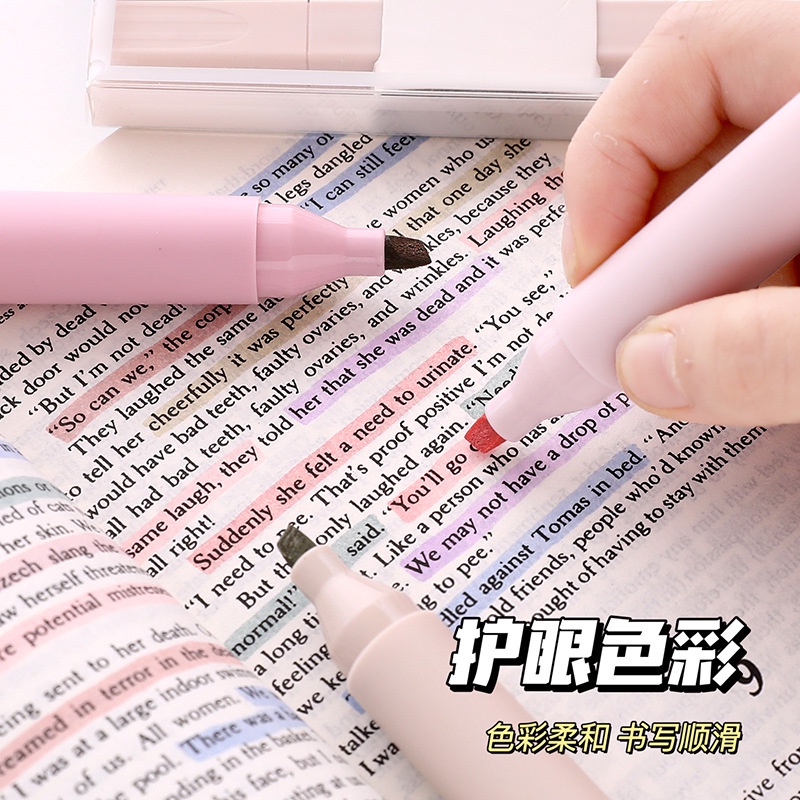 PAOPAO Highlighter Spidol Set 6 Colour Warna Marker Pastel Cute