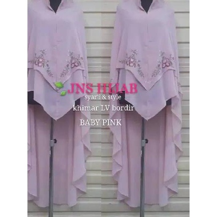 Terkini➻ PREMIUM KHIMAR - Hijab Ceruti LV Bordir Keliling Jilbab Jumbo Syari ORI JNS Z81 ❉
