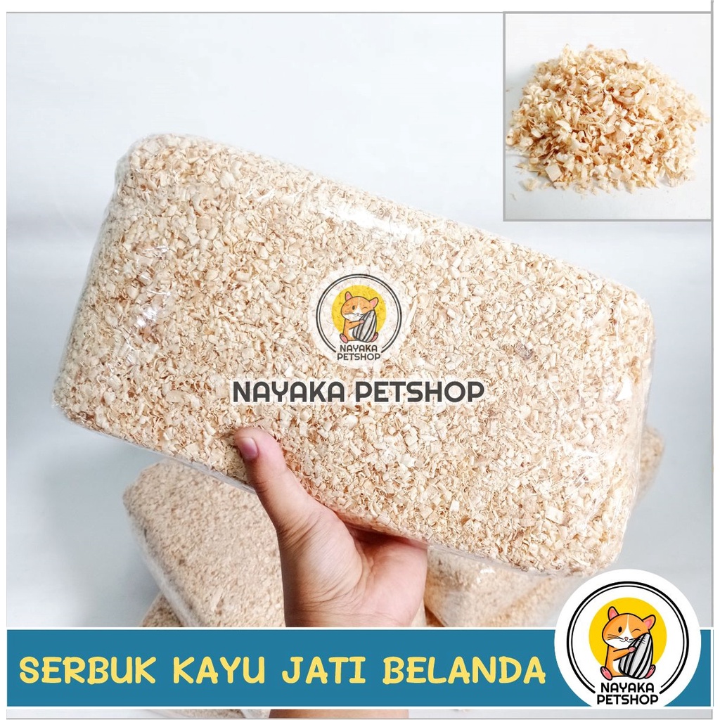 Serbuk Kayu Hamster Alas Kandang Serutan Jati Belanda Hewan Bedding Marmut Landak Mini Tupai Gerbil Tikus Mencit Hewan