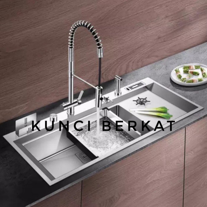 Kitchen Sink/Bak Cuci Piring 2 Lubang 1 Sayap/2Bowl/Minimalis