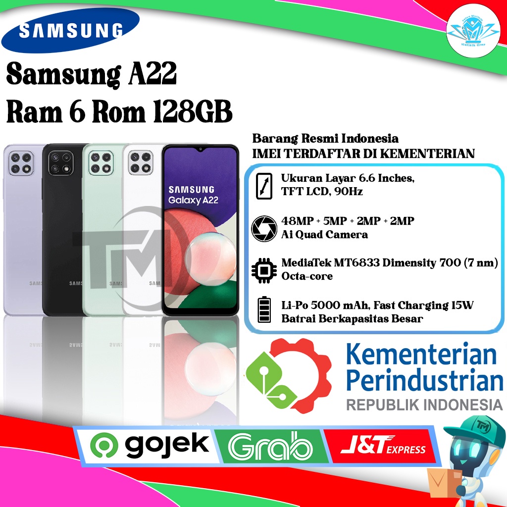 Samsung Galaxy A22 4G / 5G Ram 6 Rom 128GB