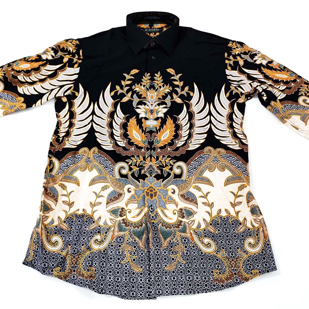 Kemeja ALISAN Corak Batik Print SLIM Fit Lengan Panjang ( Seri 00285 )