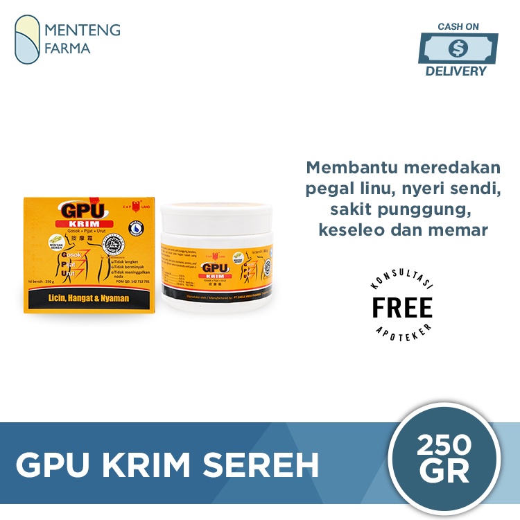 GPU Krim Sereh 250 Gr - Krim Urut Tidak Lengket dan Berminyak