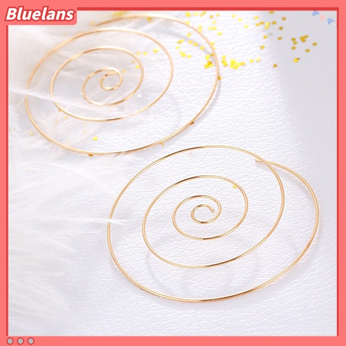 Anting Bentuk Spiral Bulat Lapis Emas Perak Untuk Wanita