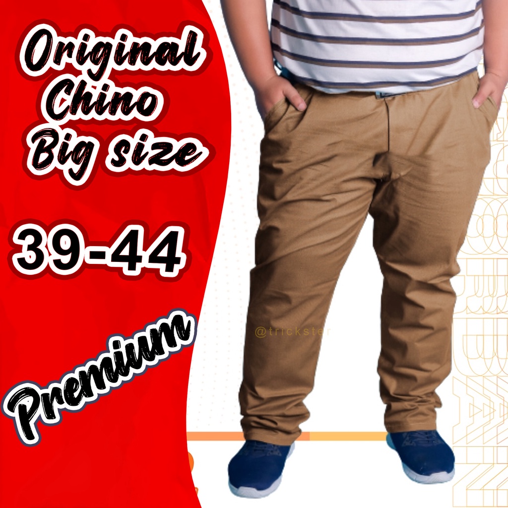 Produk ori baru Celana Chino Panjang Pria Jumbo Big Size Bahan Melar Elastic Original Reguler Fit Distro Premium