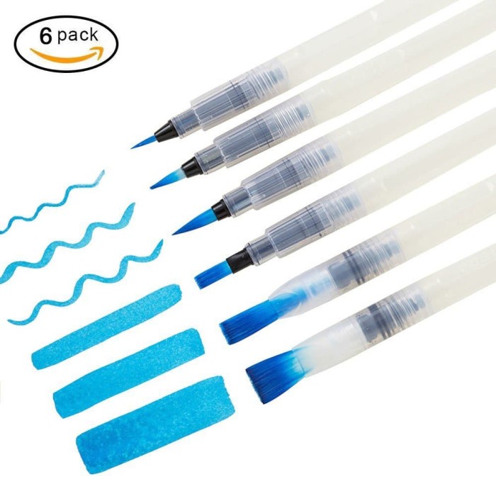 

Buruan Kuas Lukis Cat Air Water Brush Refillable 6 Pcs - Wp-06 Terlaris