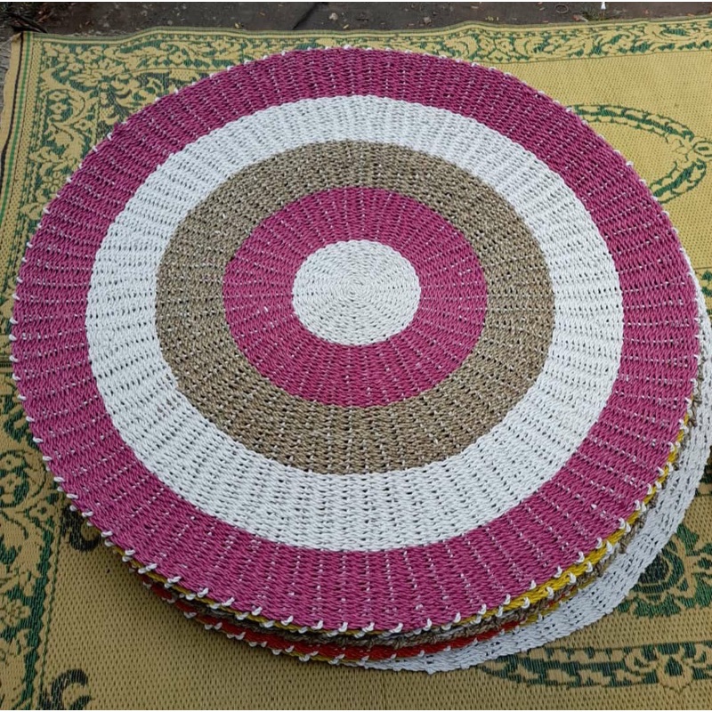 Karpet Seagrass Natural Donat pink