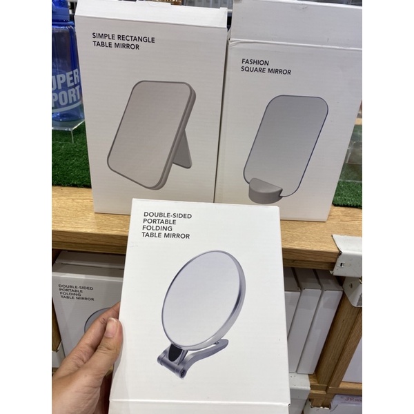 MINISO CERMIN LIPAT cermin duduk cermin bulat cermin duduk estetik cermin bolak balik cermin murah