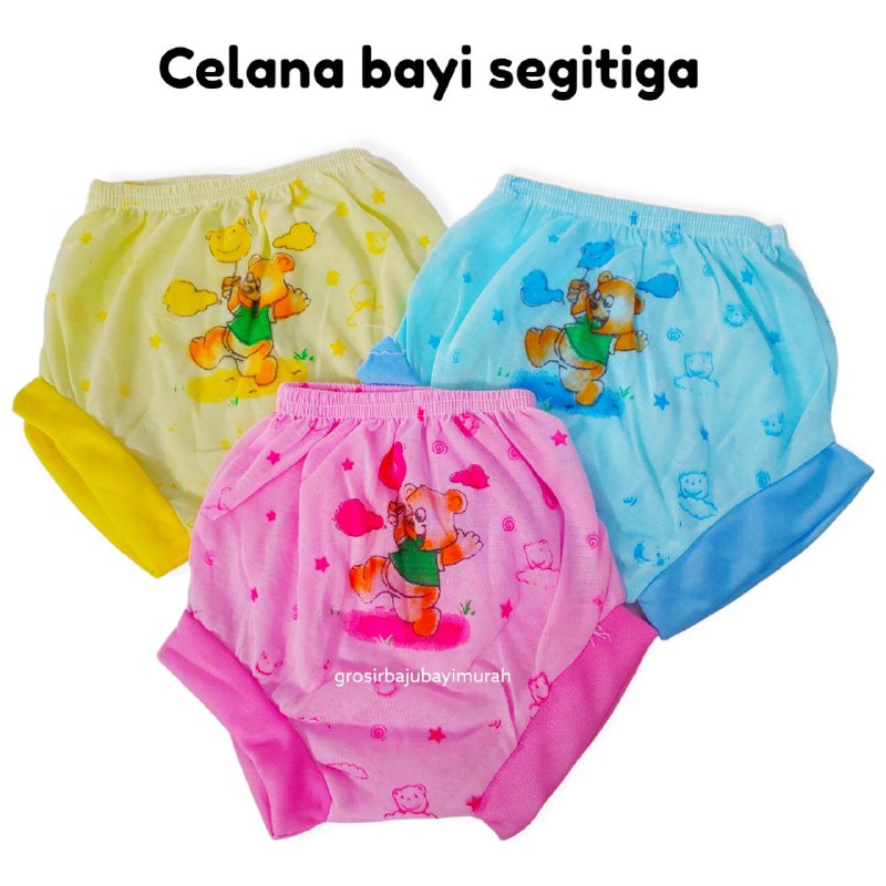 1 LUSIN celana bayi SEGITIGA WARNA