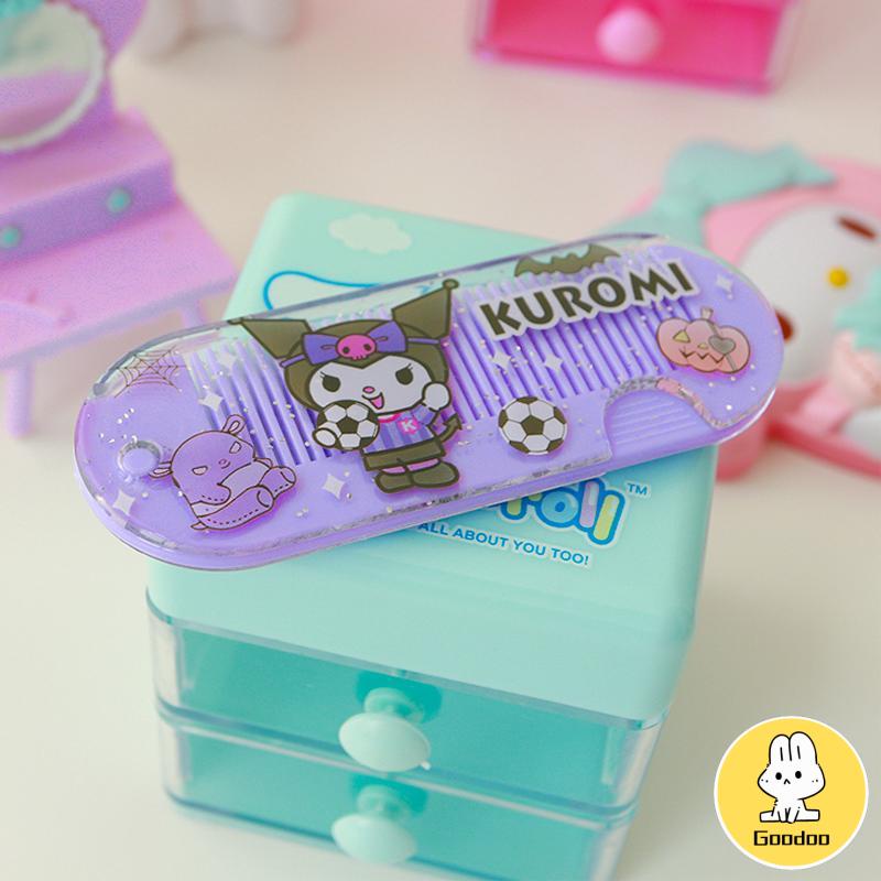 Sisir Kecil Plastik  Kartun Lucu Lipat Portabel Sisir Poni  Kuromi Melody Cinnamoroll Kitty -Doo