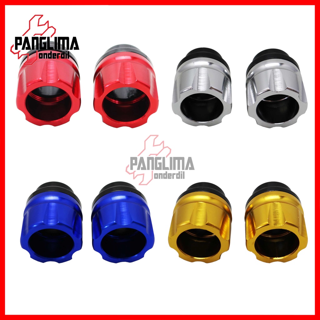 Jalu As Roda Depan Model Corong Full CNC Variasi Warna Merah-Biru-Silver-Emas 1 Set-2 Pcs