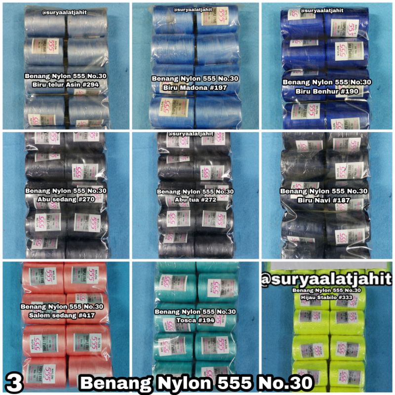 Benang Nylon 555 D/03 Palet No.30 (1pak@10cones) =rp.75.000/1pak