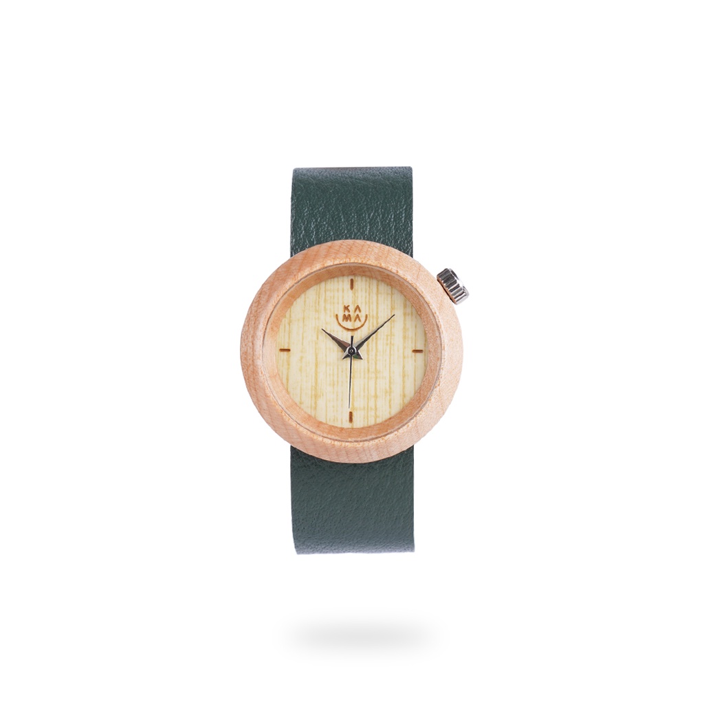 Kama Watch Jam Tangan Kayu Maple Dial Putih