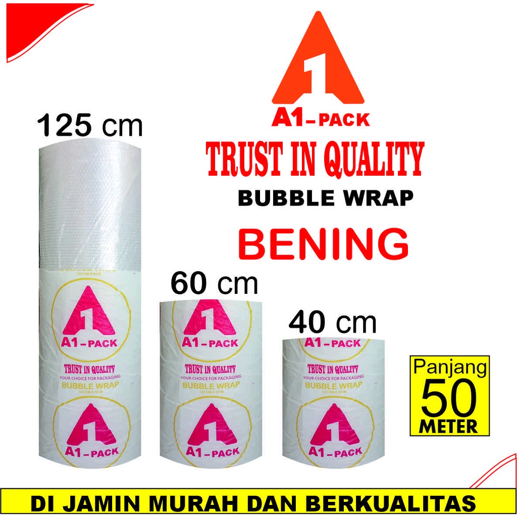 

PLASTIK BUBBLE WRAP ROLL BENING PANJANG 50 METER X 40CM / 60 CM A1 PACK