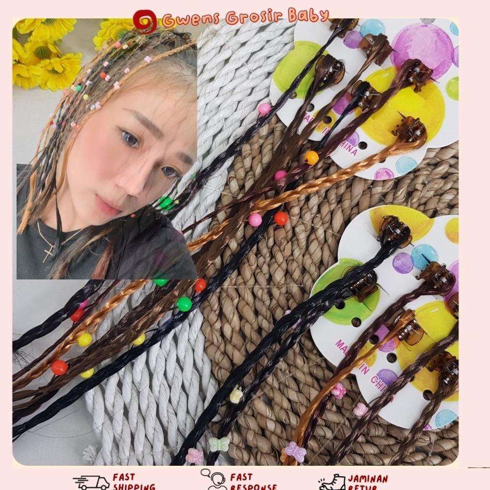 {SYR.18Oc22ᴶ} Jepitan Rambut Anak Unicorn Jepit Rambut Wig Korea Rainbow Kepang Jepitan Rambut Anak 