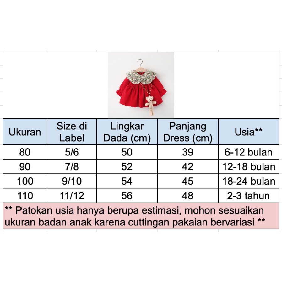 [eleypan.kids] Dress Anak IMPORT BONUS TAS Teddy Premium Quality Terusan Lengan Panjang Anak Perempuan