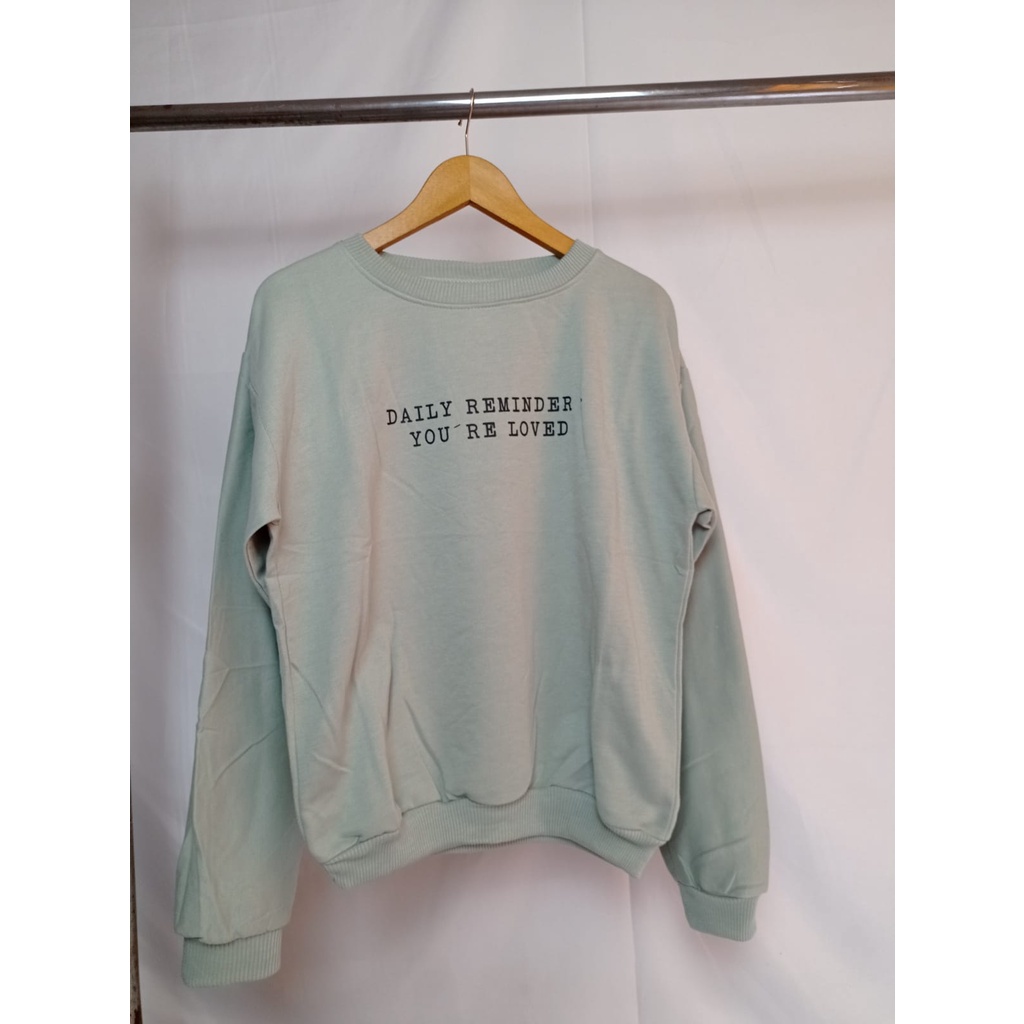 Sweater Wanita Daily Reminder  Bahan Fleece