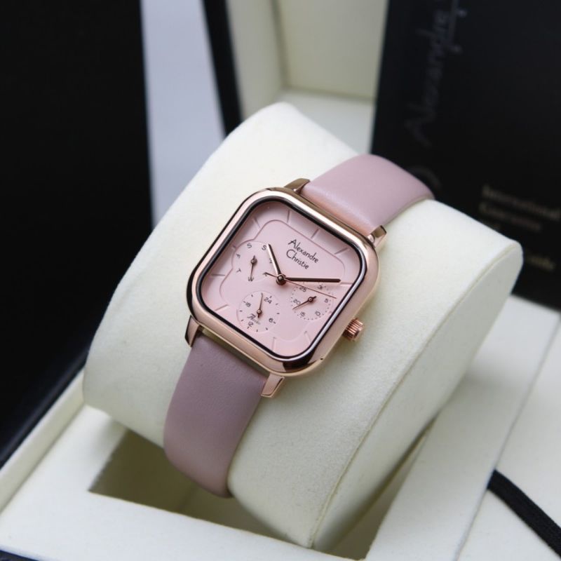 JAM TANGAN WANITA ALEXANDER CHRISTIE AC 2A14 PINK  AC 2A14 ORIGINAL