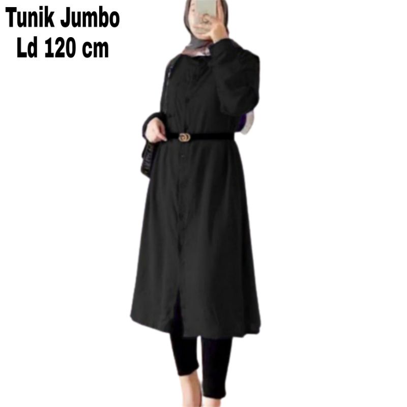 Baju Tunik Jumbo Ld 120 cm Busui Bumil Bahan Moscrepe Atasan Oversize Kemeja Tunik Wanita Dewasa Big Size Terbaru 2023 Kekinian Murah qila