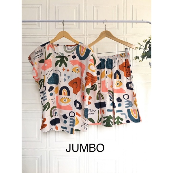 (JUMBO PILIH MOTIF) BABYDOLL PENDEK RAYON JUMBO GROSIR