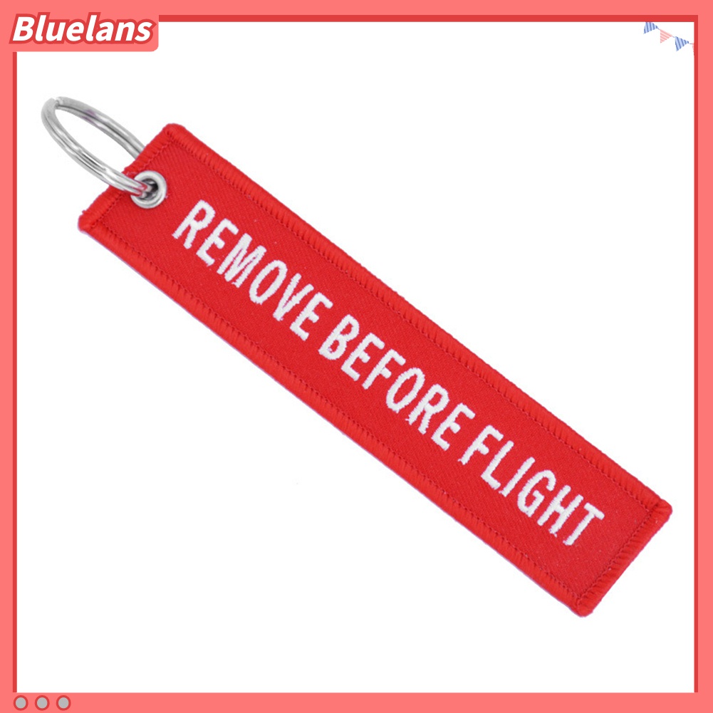 Gantungan Kunci Bordir Tulisan Remove Before Flight Untuk Dekorasi Tas