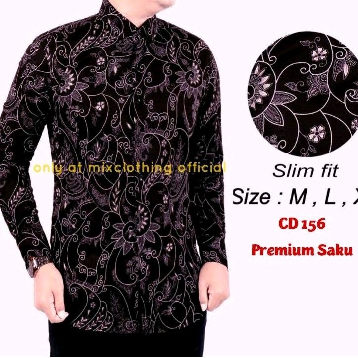 BAJU BATIK UNIK PRIA SLIM FIT DAN KEMEJA SLIMFIT MEWAH LENGAN PANJANG MIX CLOTHING CBL157 COLIN