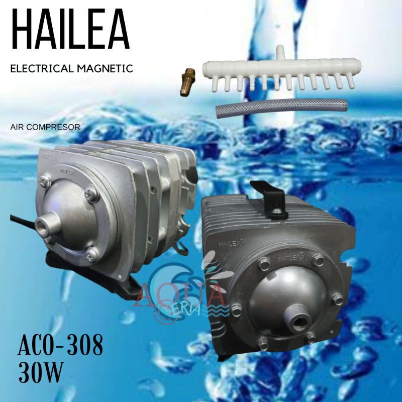 Compresor Udara Aquarium Kolam magnetic Airpump HAILEA ACO-308 Mesin airator udara kolam ikan Airpump 30W