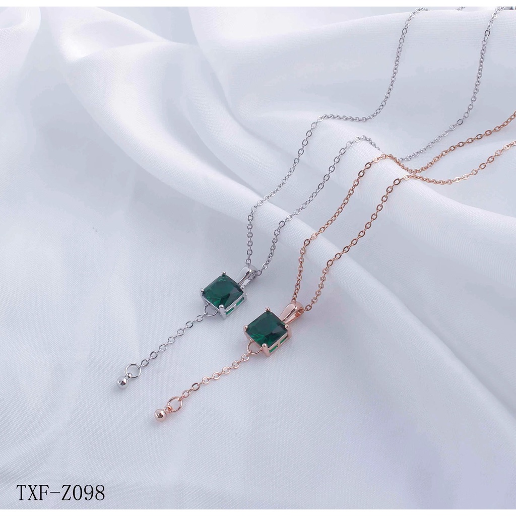 Kalung Titanium Permata Hijau Perhiasan Fashion 098/101