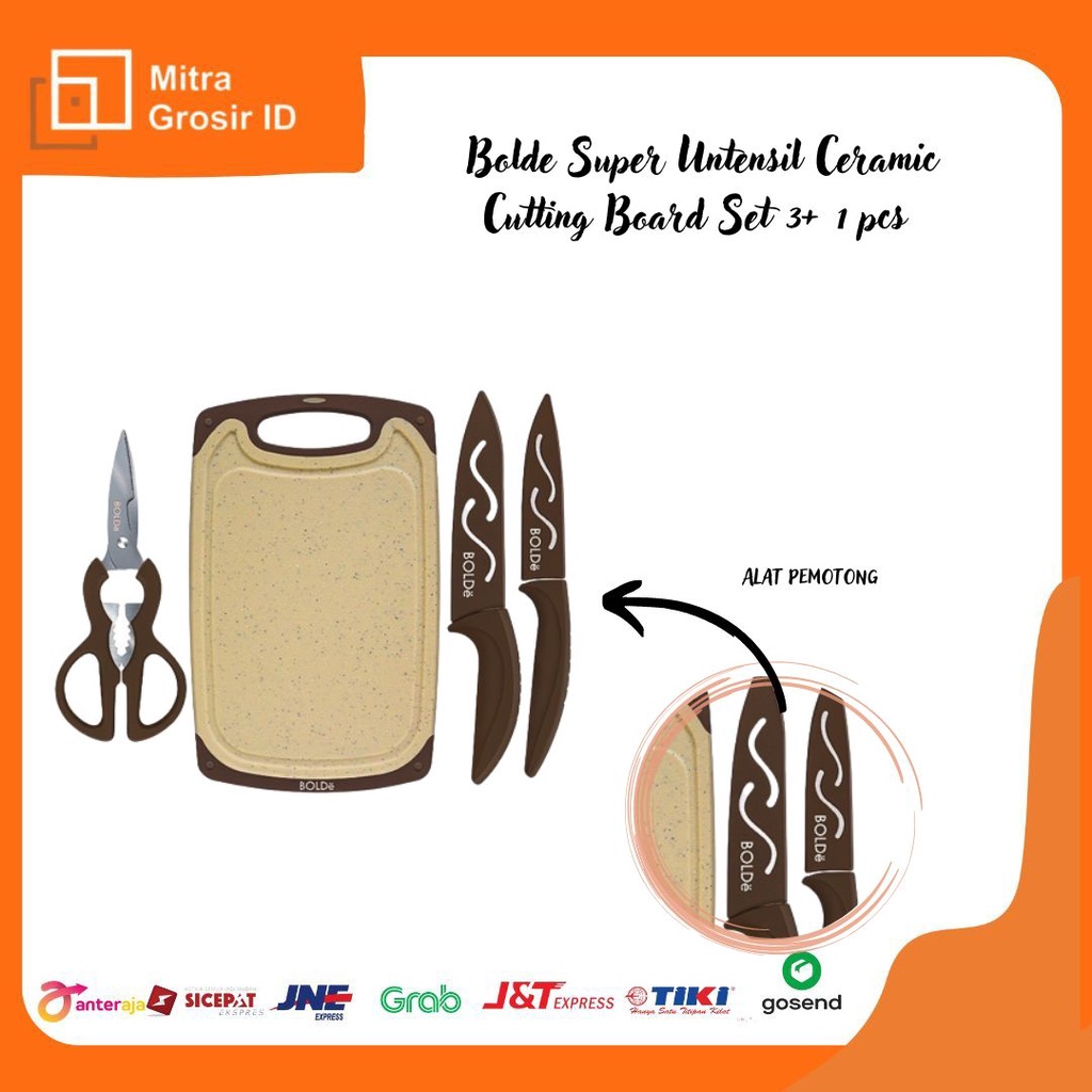 BOLDE SUPER UTENSIL CERAMIC CUTTING BOARD set 3+1 pcs//