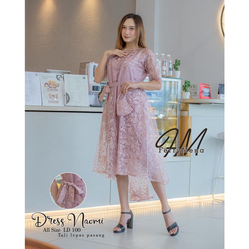 Dress Naomi || Dress NataL Terbaru || Premium Quality Product || Dress Tille Premium || Seragam Pesta Terbaru || Dress Wisuda Modern